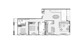 Condominium floor plan, 3 bedrooms in Muniq Sukhumvit 23 No. 11014