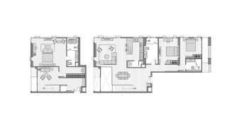 Duplex floor plan, 3 bedrooms in Muniq Sukhumvit 23 No. 11017