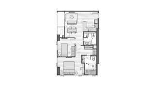 Condominium floor plan, 2 bedrooms in Muniq Sukhumvit 23 No. 11010